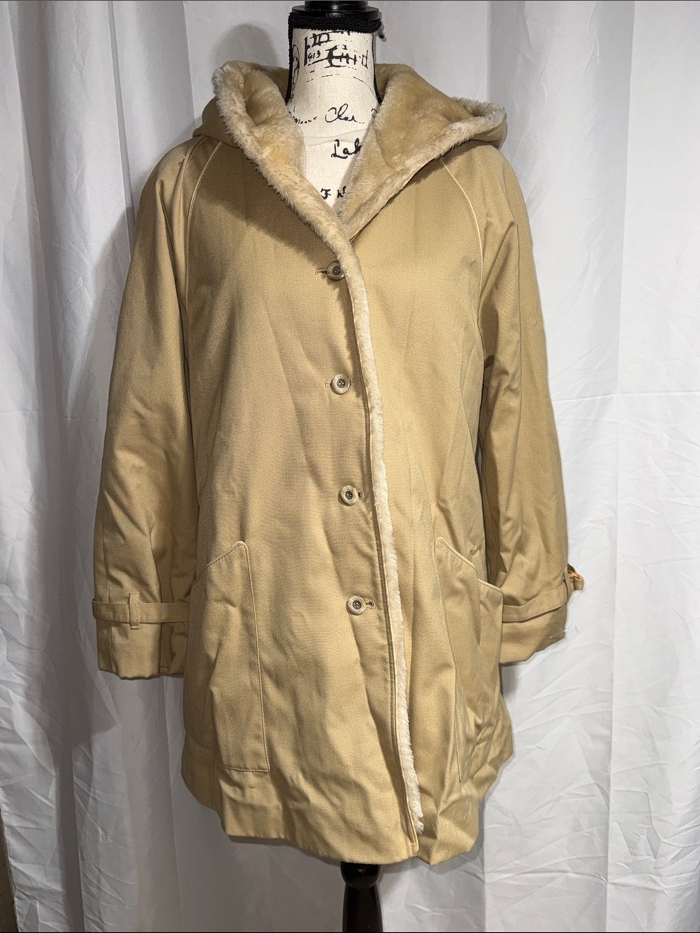 Vintage Bonders Tan Faux-Fur Lined Coat